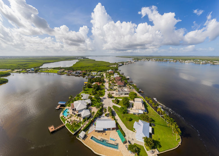 Aerial drone photo Matlacha Florida residential island
